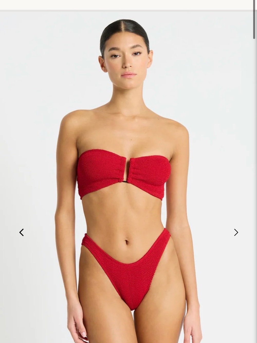 bond-eye Red Strapless Textured Bikini